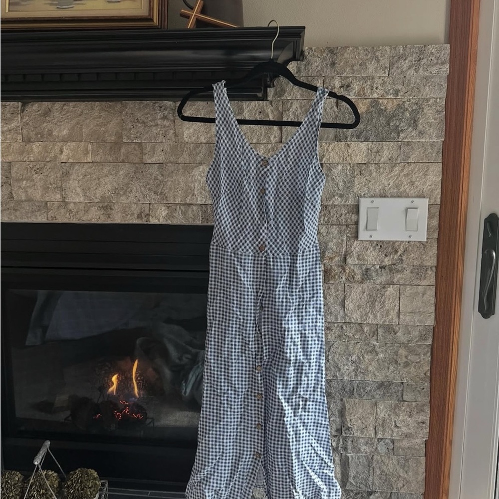 Italian Gingham Button-Up Midi Dress